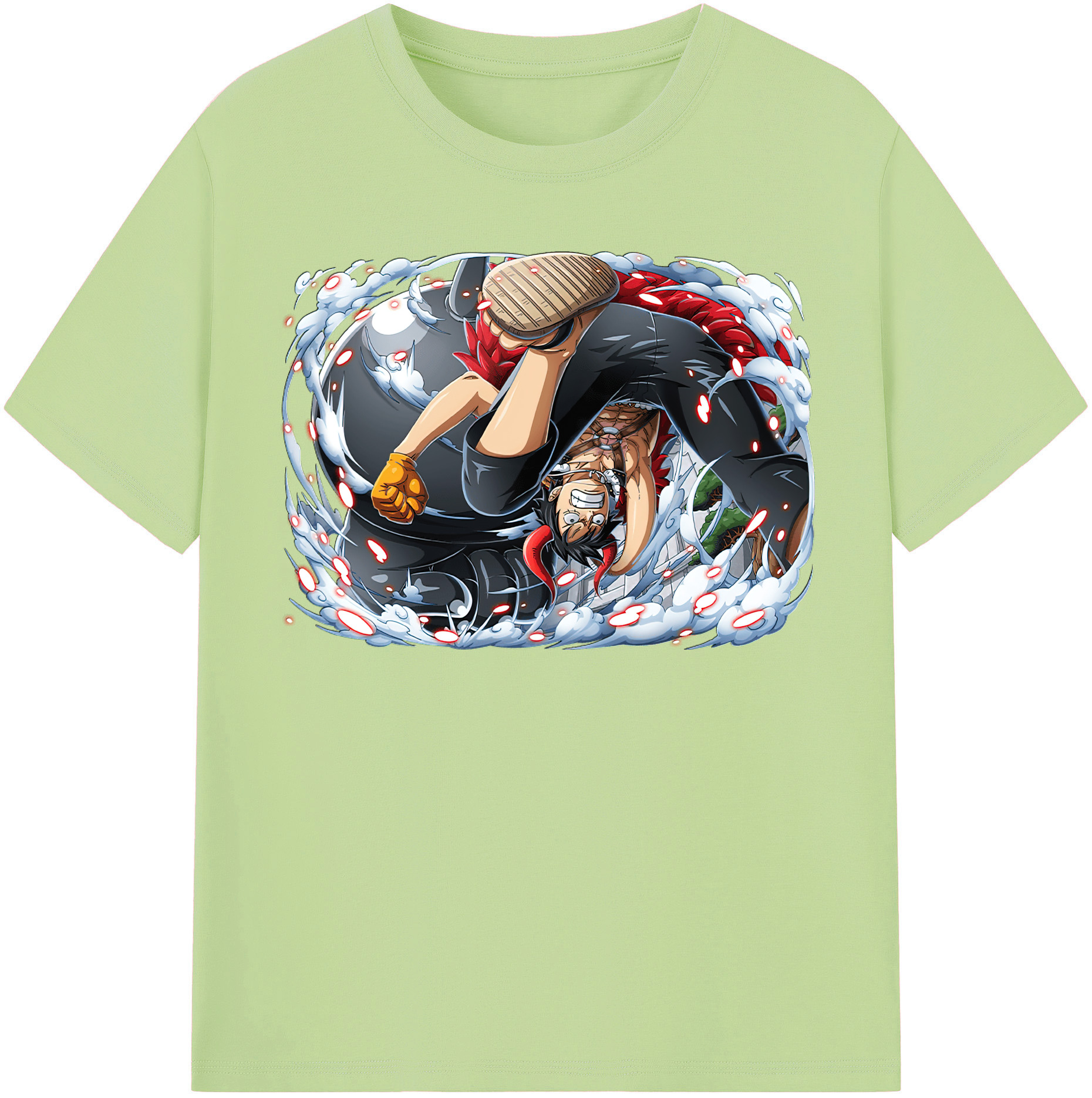 ワンピース モンキー・D・ルフィ ONE PIECE Monkey D. Luffy 綿100％半袖Tシャツ（フロントプリント）